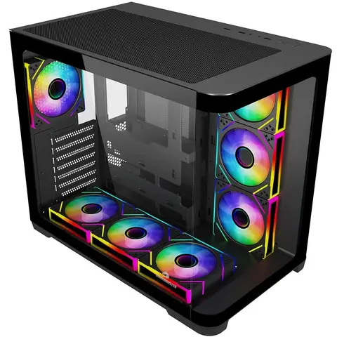 GameBooster GB-G2851BB PSU YOK 4x12cm ARGB Fanlı Sea View Siyah Mid Tower Oyuncu Kasası