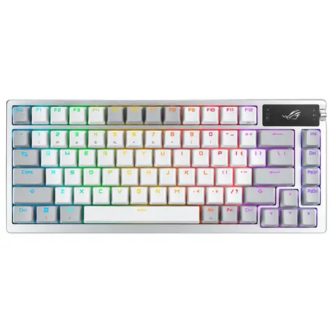 ASUS ROG AZOTH ROG NX SNOW SWITCH RGB KABLOSUZ TÜRKÇE MEKANIK BEYAZ GAMING KLAVYE