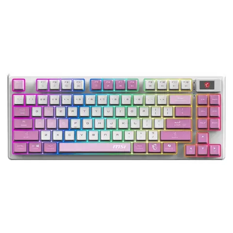MSI Forge GK600 TKL Wireless VIOLET RGB Hotswap Türkçe Mekanik Beyaz Kablosuz Gaming Klavye