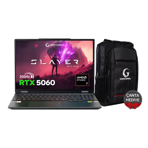 Game Garaj Slayer SR7T-5060 C6 AMD Ryzen 7 255 RTX5060 32GB RAM 1TB SSD 15.3'' QHD+ 300Hz FreeDos Oyuncu Laptop