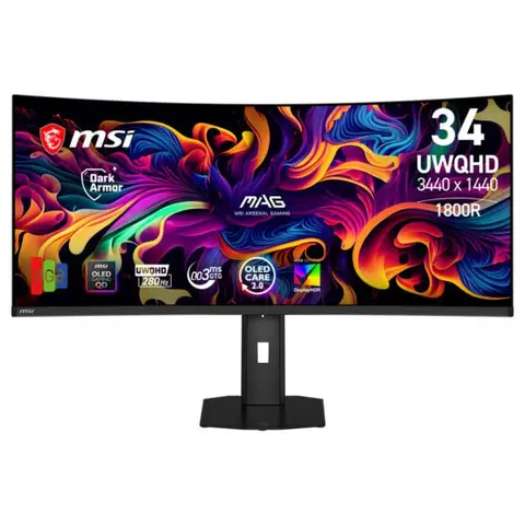 MSI MAG 341CQP QD-OLED X28 34.18 inç 280Hz 0.03ms UWQHD Adaptive Sync Kavisli Gaming Monitör