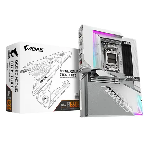 GIGABYTE B650E AORUS Stealth Ice BTF 8000MHz AMD AM5 DDR5 M.2 Anakart