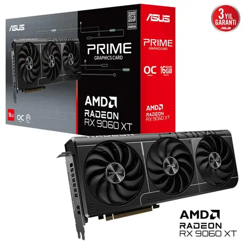 ASUS Prime Radeon RX 9060 XT OC 16GB GDDR6 128 Bit Ekran Kartı