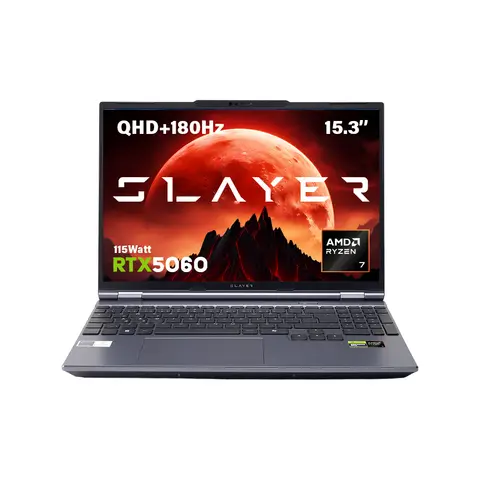 Game Garaj Slayer R7T2-5060 C1 AMD Ryzen 7 255 RTX5060 16GB RAM 500GB SSD 15.3'' QHD+ 180Hz FreeDos Oyuncu Laptop