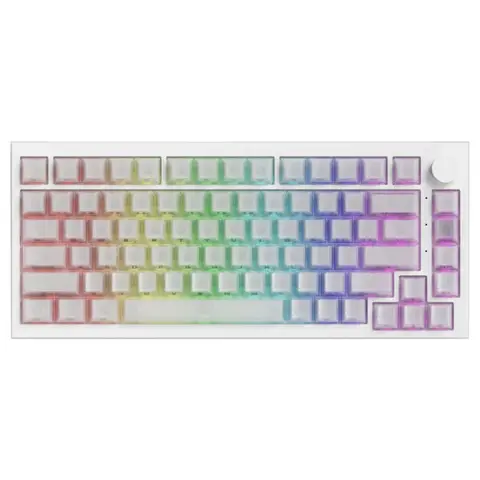 AKKO 5075 V5 HE Glassy Carbon Fiber White %75 Hakutaku Manyetik Switch 8K Hz Hall Effect Hotswap ARGB İngilizce Gaming Klavye