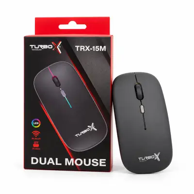 Turbox TRX-15M Dual Mode Wireless + Bluetooth Siyah RGB Optik Mouse