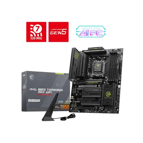 MSI MAG B850 TOMAHAWK MAX WIFI 8400Mhz(OC) M.2 AM5 ATX Anakart