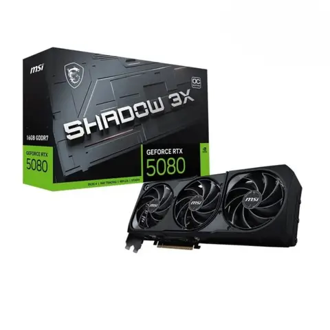 MSI GeForce RTX 5080 16G SHADOW 3X OC 16GB GDDR7 256 Bit DLSS 4 Ekran Kartı