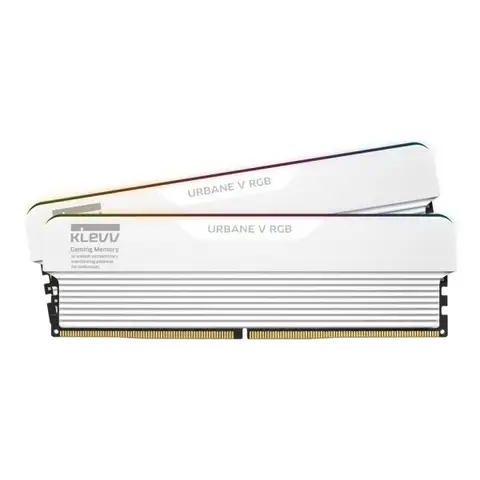 KLEVV Urbane V RGB 32GB (2x16GB) 6400MHz CL32 INTEL XMP 3.0 – AMD EXPO DDR5 Heatsink Beyaz Ram (KD5AGUA80-64A320M) – 2 Yıl Birebir Değişim Garantili