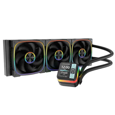Dragos Rock LCD Ekranlı 360mm ARGB Siyah İşlemci Sıvı Soğutucu