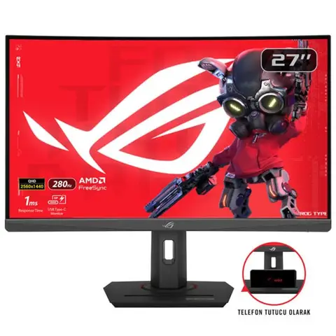 ASUS ROG Strix XG27WCMS 27 inç 280Hz 1ms 2K QHD Adaptive Sync Fast VA Kavisli Gaming Monitör