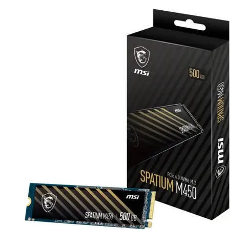 MSI SPATIUM M450 V1 500GB NVMe PCIe Gen4 x4 Okuma 3000MB – Yazma 2000MB M.2 SSD