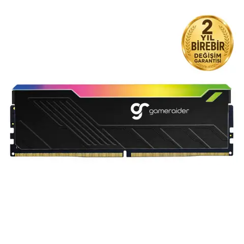GameRaider RIFT 16GB (1x16GB) 5600MHz CL46 RGB Soğutuculu DDR5 Ram (GR165600U46RGB) – 2 Yıl Birebir Değişim Garantili
