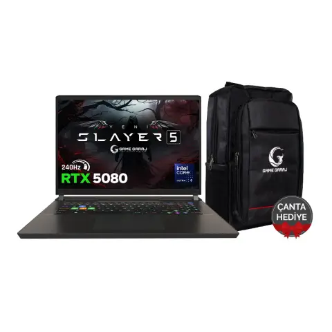 Game Garaj Slayer5 9XL-5080 Intel Ultra 9 275HX RTX5080 17" QHD+ FreeDos 240Hz Oyuncu Laptop