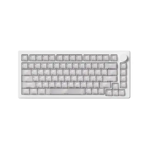 AKKO MONSGEEK M1 V5 HE White Transparent AstroAim Manyetik Switch 8K Hz Hall Effect Hotswap RGB Kablosuz İngilizce Gaming Klavye