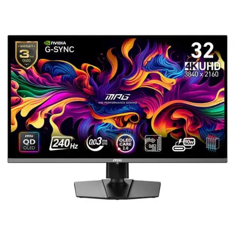 MSI MPG 321URX QD-OLED 31.5 inç 240Hz 0.03ms G-Sync 4K UHD Pivot Gaming Monitör