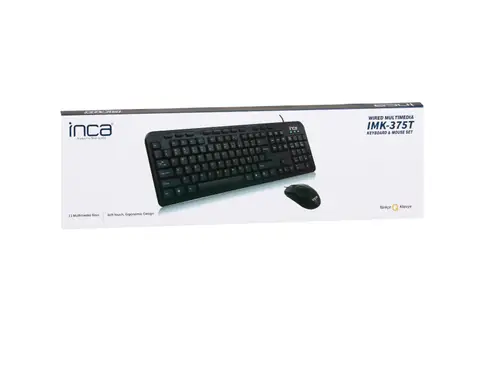 Inca IMK-375T USB Q TR Wired Multimedi 1200Dpi 3 Tuşlu Kablolu Klavye Mouse Seti
