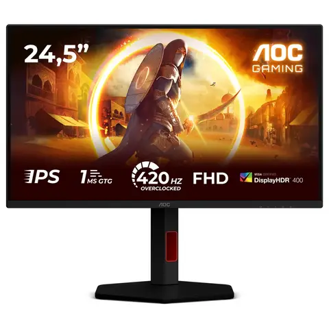 AOC 25G4KUR 24.5" 420Hz(OC) 1ms HDMI DP AdaptiveSync HDR400 Pivot FHD Fast IPS Gaming Monitör