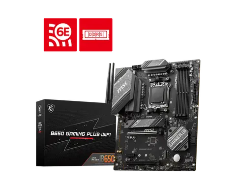Msi B650 GAMING PLUS WIFI Sc-AM5 B650 DDR5 6000Mhz 2xM.2 2.5Gbit LAN Wi-Fi 6E ATX AMD Anakart