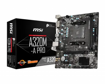 Msi A320M-A PRO Sata Ddr4 3200MHz Usb 3.2 Dvi Hdmi Ses G.Lan Am4 Anakart