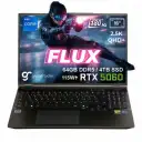 GameRaider FLUX GR16 Intel Core i7-14650HX GeForce RTX 5060 8GB 115W 64GB DDR5 4TB SSD 16 inç 2.5K QHD+ 180Hz FreeDos Gaming Laptop – Çanta Hediyeli