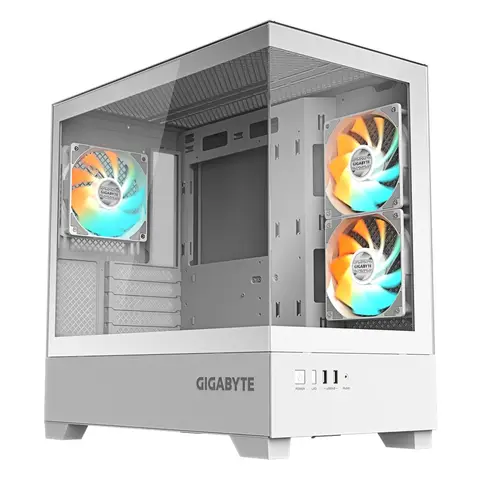Gigabyte GB-C201PI Panoramic ICE Tempered Glass mATX Beyaz Kasa - 360mm Radyatör, 2xUSB3.0, 3xARGB Fan