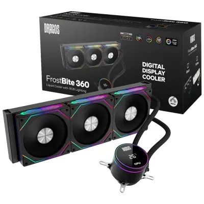 Dragos FrostBite 360 Intel-AMD 360MM Isı Göstergeli ARGB Siyah Sıvı Soğutucu