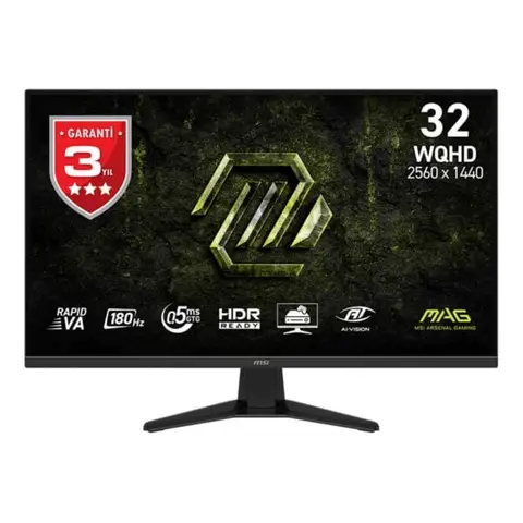 MSI MAG 325QF E18V 31.5 inç 180Hz 0.5ms WQHD Adaptive Sync Rapid VA Gaming Monitör