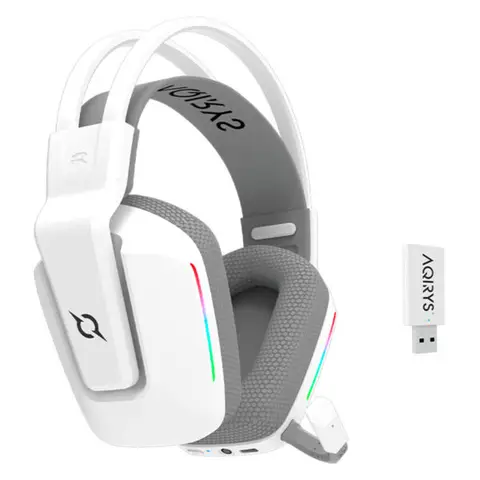 AQIRYS Alya V2.0 White Wireless RGB 3D Stereo Kablosuz Gaming Kulaklık – 2 Yıl Birebir Değişim Garantili