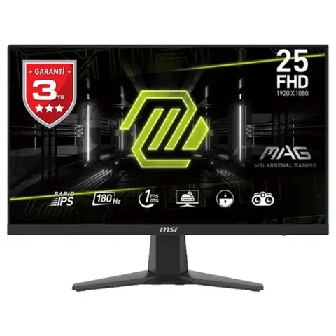 MSI MAG 256F 24.5 inç 180Hz 1ms Full HD Adaptive Sync Rapid IPS Gaming Monitör
