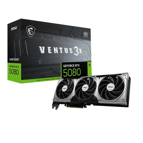 MSI GeForce RTX 5080 16G VENTUS 3X OC 16GB GDDR7 DLSS 4 256 Bit NVIDIA Ekran Kartı