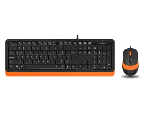 A4 Tech F1010 Q TR USB Multimedia Kablolu Turuncu Klavye Mouse Seti