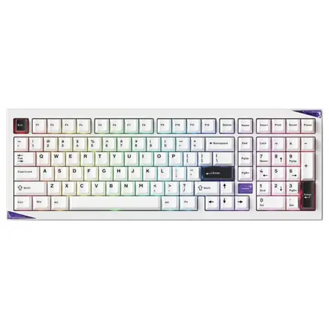AKKO Mineral 02 VIA Black on White Stellar Rose Switch Hotswap RGB Kablosuz İngilizce Mekanik Gaming Klavye