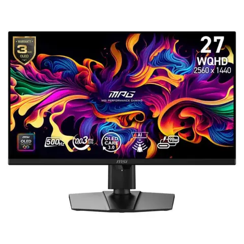 MSI MPG 271QR QD-OLED X50 26.5 inç 500Hz 0.03ms 2K WQHD Adaptive Sync Pivot Gaming Monitör