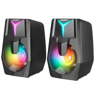 Snopy SN-X22 Style 2.0 6w Siyah USB Led Işıklı Hoparlör