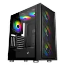1ST Player AR7 Siyah 650W 80+ ARGB 4X12CM Fan Temperli Cam Mesh USB 3.0 ATX Kasa