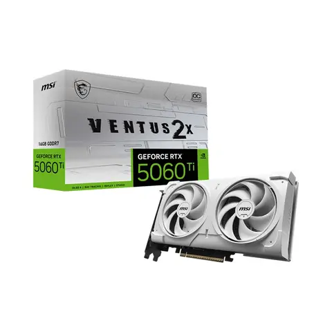 MSI GeForce RTX 5060 Ti 16G Ventus 2X OC White Plus 16GB GDDR7 DLSS 4 128 Bit NVIDIA Beyaz Ekran Kartı