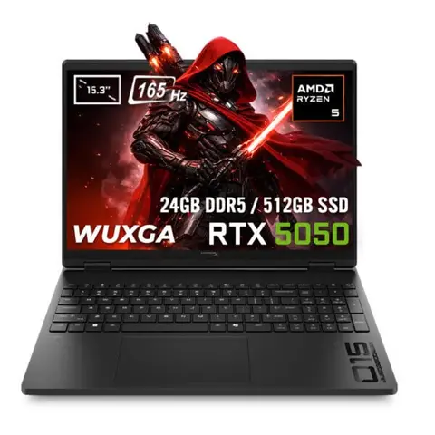 HP HyperX OMEN 15-gb0011nt AMD Ryzen 5-240 GeForce RTX 5050 8GB 24GB DDR5 512GB SSD 15.3 inç WUXGA 165Hz 6.5ms IPS FreeDos Gaming Laptop (D2QW7EA)