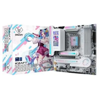 Maxsun iCraft B860M Cross PRO WIFI LGA1851 DDR5 8000Mhz M.2 HDMI mAtx Intel Anakart Beyaz