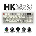 Hawk Gaming HK258 Membrane LCD RGB Kablosuz/Bluetooth Kırmızı Haki Full Türkçe Gaming Klavye