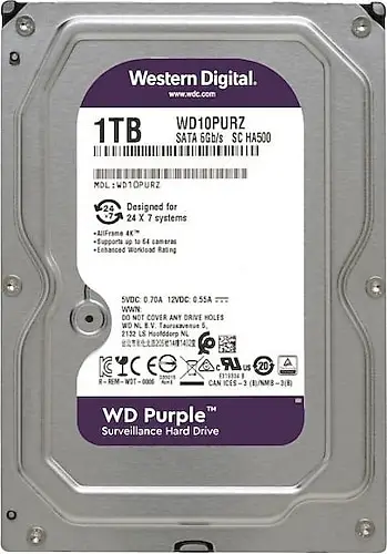 Western Digital Purple WD10PURZ SATA 3.0 5400 RPM 3.5" 1 TB Harddisk
