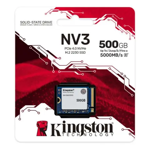 Kingston NV3 500GB PCIe 4.0 NVMe Okuma 5000MB – Yazma 3000MB M.2 SSD (SNV3SM3/500G)