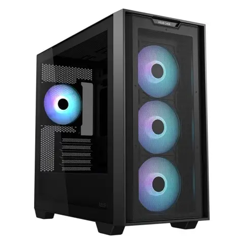 ASUS A21 Plus ARGB Temperli Cam USB 3.2 mATX Mesh Siyah Mid Tower Gaming Kasa