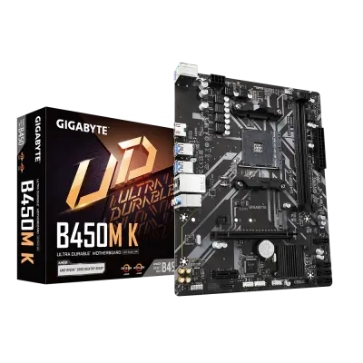 Gigabyte B450M K 1.0 Sata,M2 Ddr4 3600MHz Usb 3.2 Hdmi Ses G.Lan AM4 mATX Anakart
