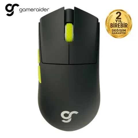 GameRaider GR3S Max Obsidian Black 8K Hz PixArt 3950 Sensör Kablosuz Gaming Mouse – 2 Yıl Birebir Değişim Garantili