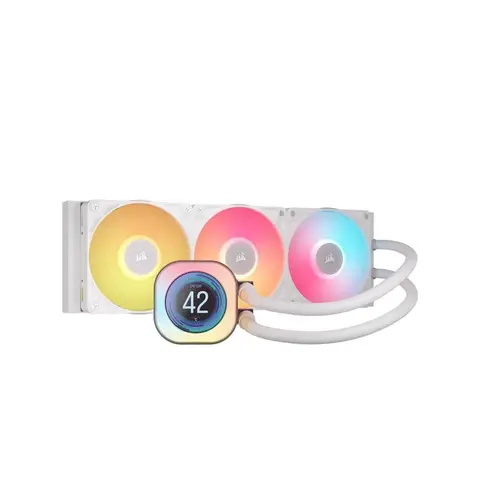 CORSAIR ICUE LINK TITAN 360 RX LCD 360mm RGB LGA1700/1851/AM5 Beyaz Sıvı İşlemci Soğutucu
