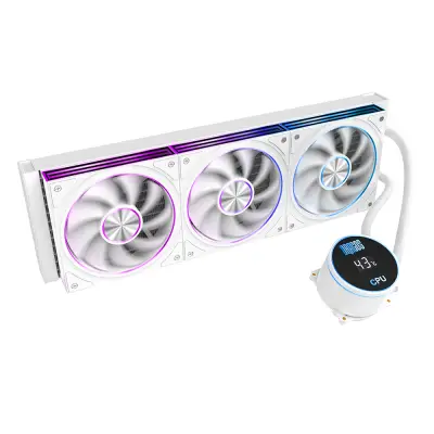 Dragos FrostBite V2 Dijital Isı Göstergeli ARGB 360mm Beyaz İşlemci Sıvı Soğutucu