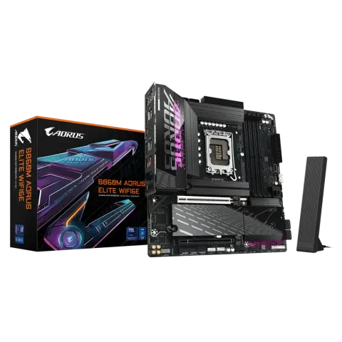 Gigabyte B860M AORUS ELITE WIFI6E Sc-1851 DDR5 9200Mhz 3xM2 Wifi 6E 2.5Gbit ATX INTEL Anakart