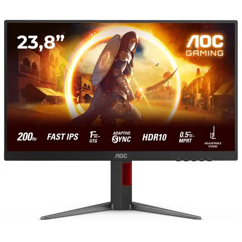 AOC 24G4HA 23.8" 200Hz 1ms HDMI DP G-Sync AdaptiveSync Pivot HDR10 FHD Fast IPS Gaming Monitör