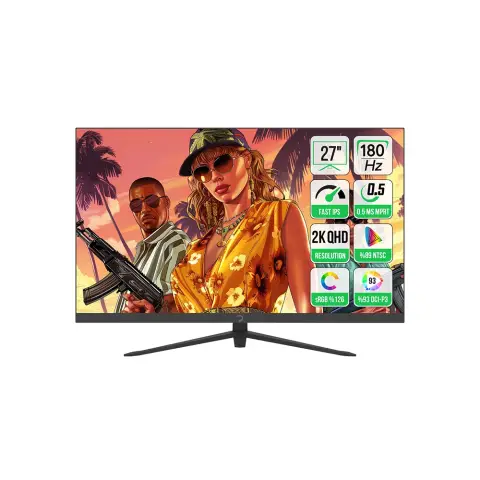 GamePower Sonic T80 27" Flat Fast IPS 180HZ 0.5Ms QHD 2K Gaming Monitör